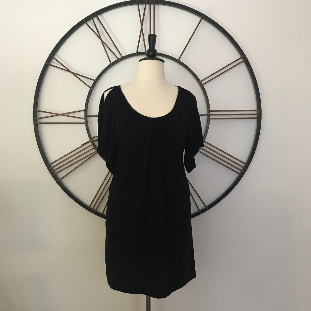 Boston Proper Shift Open Shoulder Dress Black